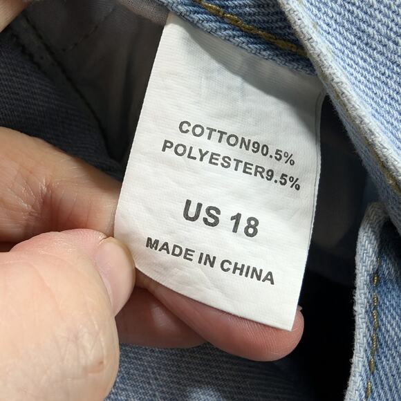 Potili Jeans Womens 18 Asymmetrical waist Light Wash Cropped Capri Distressed - Picture 4 of 10